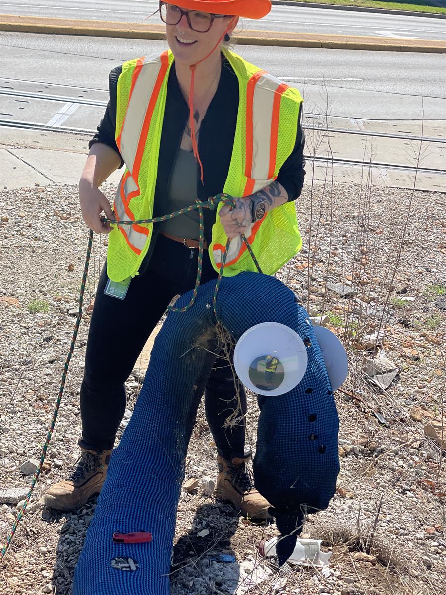 Teri wrangles a sock